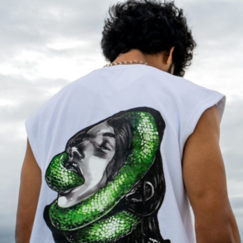 Venomous Vice – White Sleeveless Vest