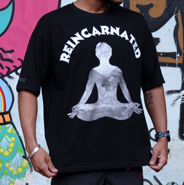 REINCARNATION Oversized T-Shirt – Black