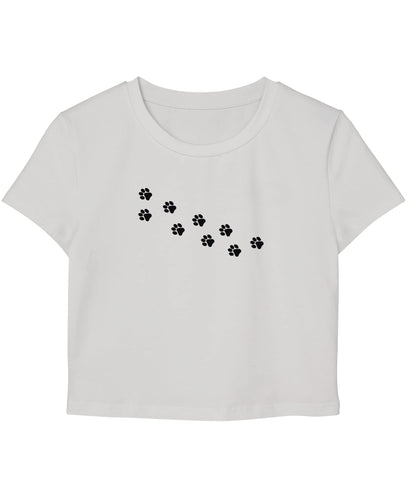 White Baby Tee Front Design