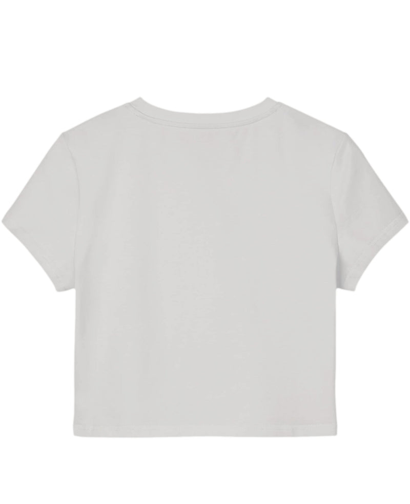 White Baby Tee Back Design